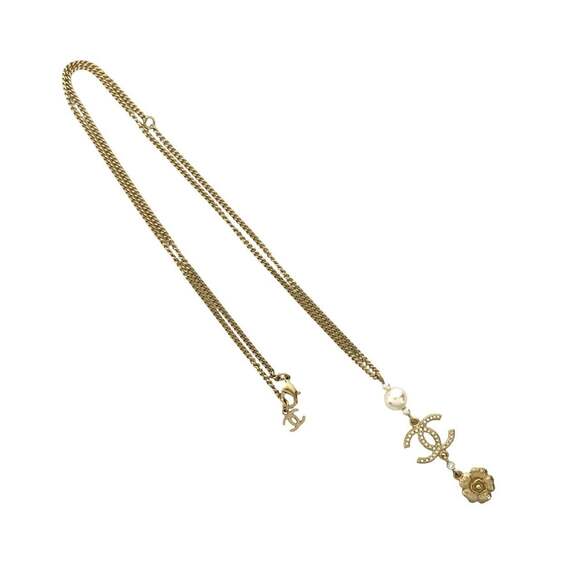 Chanel Cc Logo Flower Pendant Necklace #222168C13B - Picture 3 of 4
